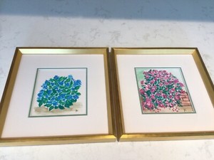 Original Framed Artwork Set - Hydrangeas and Rhododendrons