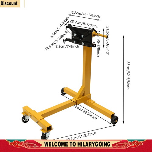 Vehicle Engine Block Stand 360 Degree Head 2000 LBS Folding Engine Stand - Picture 62 of 84