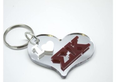 I Love Sigma Kappa Heart Mirror Keychain Key Ring, Fob, NEW, LICENSED