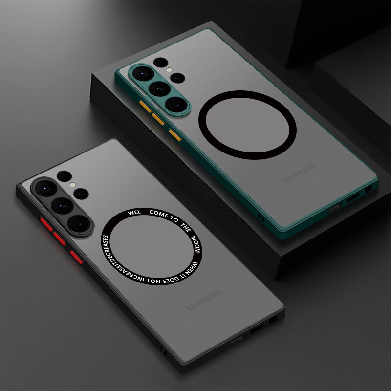 For Samsung S23 Ultra S22 S21 S20 FE Matte Shockproof Magsafe Acrylic Case Cover-image