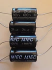 QTY 10 New MIEC 24UF 600V 105C Axial Electrolytic Capacitors. ( 650-volt surge )