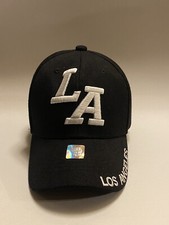 BLACK LOS ANGELES SNAPBACK HAT SPELLOUT BRIM