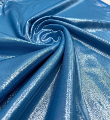 Blau glänzende Folie Bademode / Sportbekleidung Stoff