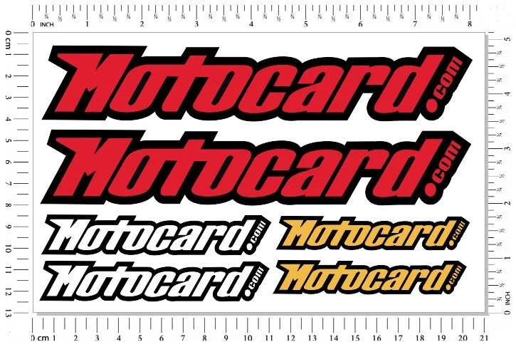 Motocard Racing Motorrad Sticker Set Laminierte Aufkleber WSBK Sponsor 6x