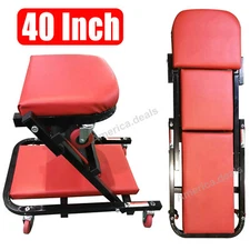 40" Foldable Z Creeper Seat Rolling Chair Mechanics Garage 2 in 1 Work Bench