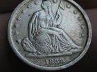 1838 Seated Liberty Silver Dime- Small Stars, VF/XF Details