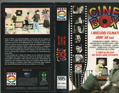 CINE BOX Videokassette Original VHS MINA ADRIANO CELENTANO GABER MILVA MODUGNO