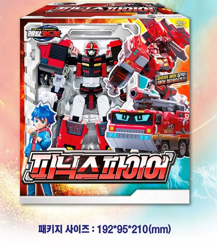 Metal Cardbot PHOENIX FIRE Transforming Robot Car Red Truck Engine