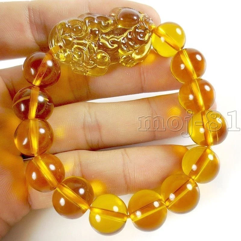 5pcs Feng Shui Citrine Yellow Crystal Pi Yao Pi Xiu Xie Bracelet