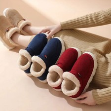 Fashion Casual Plush Flat Slippers Fluffy Warm Cotton Cozy Boots Indoor Fur Cozy