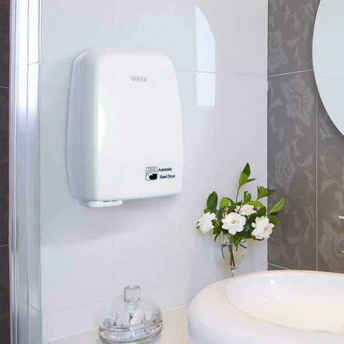 Asciugamani Automatico Elettrico Hotel Aria Calda a Parete 1000W con Fotocellula - Foto 4 di 5
