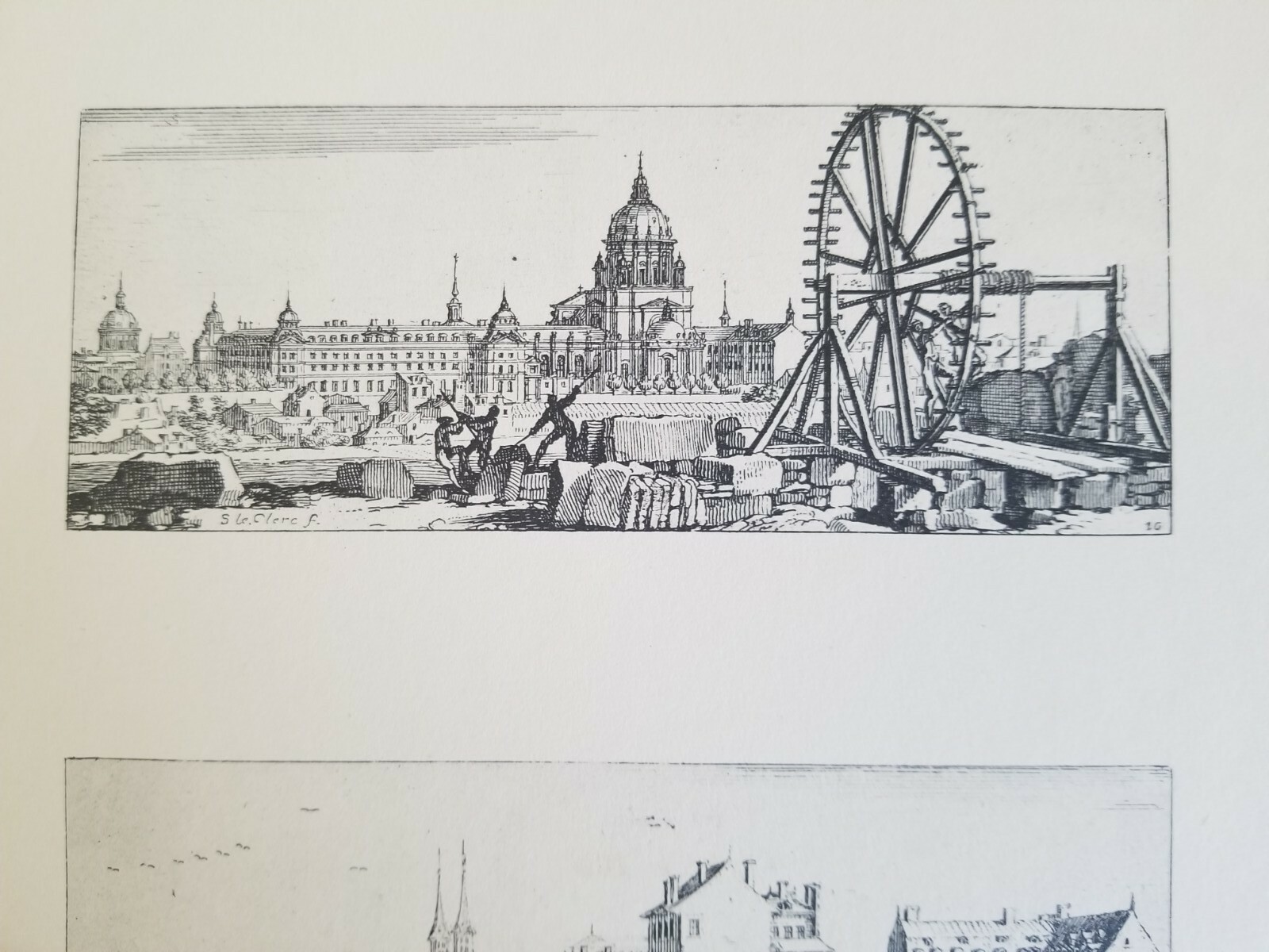 17.5" x 12.5" VTG ETCHING PRINT.3 ETCHINGS BY LE CLERC ON SINGLE SHEET