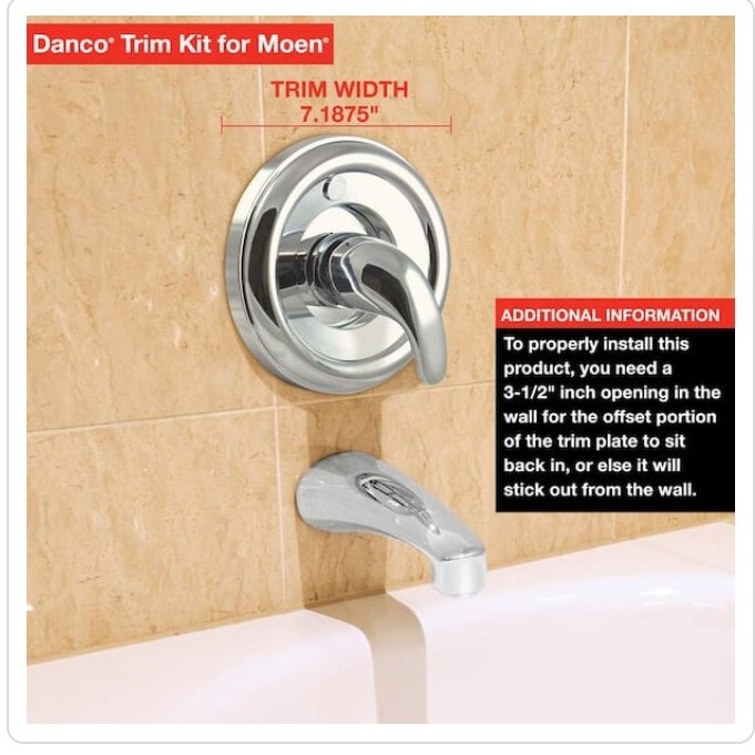 Danco 10003 2Handle Tub/Shower Trim Kit for Delta Tub Shower Faucets
