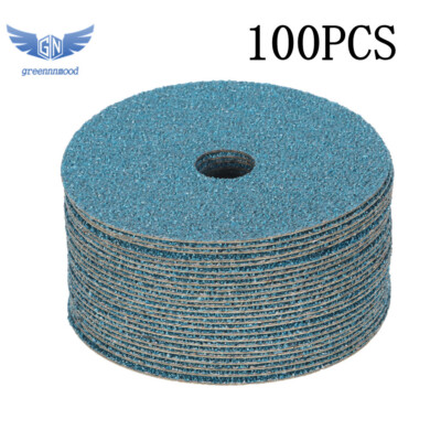 100PCS 4-1/2''x7/8'' 36 Grit Zirconia Resin Fiber Disc Grinding and Sanding Discs