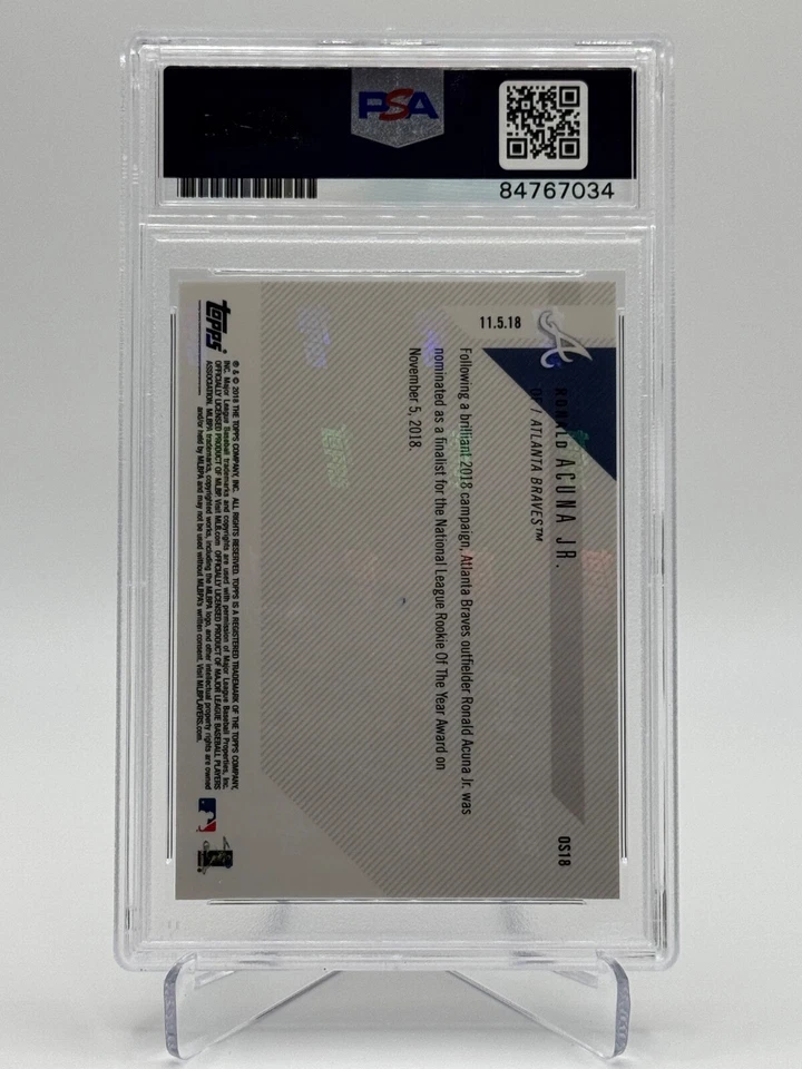 2018 Topps Now ROTY Finalist Auto RONALD ACUNA JR. (RC) PSA 10 | DNA Certified - Image 3 of 3