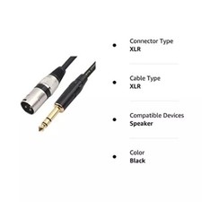 1/4 Inch TRS to XLR Male Balanced Signal Interconnect Cable Quarter inch to X...