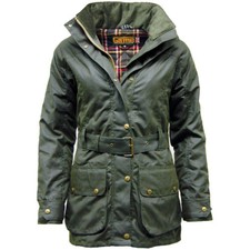 Game Cantrell Padded Antique Ladies Waxed Jacket Olive