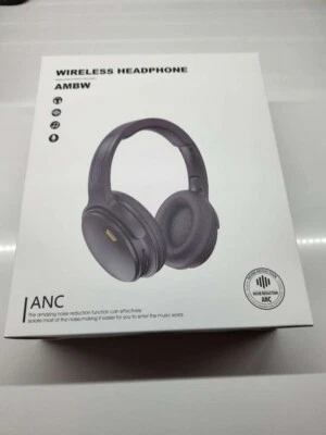 AMBW Noise Cancelling Headphones, Bluetooth Over Ear Headphones with Microphone