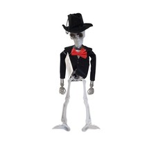 Halloween Hanging Skeleton Tuxedo Groom 13.5" poseable