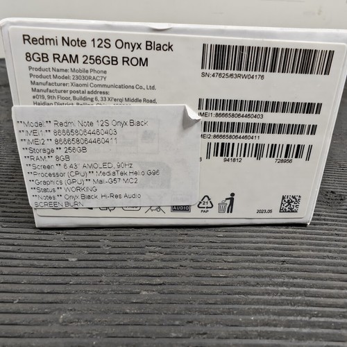 Redmi Note 12S 8GB/256GB onyks czarny - działający, drobne zadrapania Nagrywanie ekranu - Zdjęcie 2 z 17