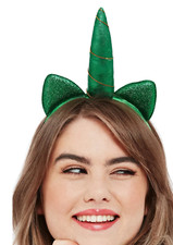 Green Unicorn Headband Irish St Patricks Day Fancy Dress Ireland Accessory