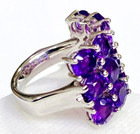 HSN Colleen Lopez Sterling Silver 3-Row Amethyst Band Ring Size 6 — photo 3