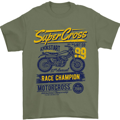 Supercross MotoX Dirt Bike Motocross Herren Maglietta 100% Baumwolle
