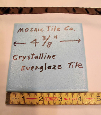 1 pc. Baby Blue: Ceramic Tiles by Mosaic Tile Co. 4-3/8'' Crystalline Glazed, NEW