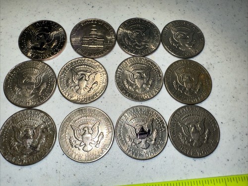 12 Coin Lot Kennedy Half Dollars Damage & Marked Coin - Picture 7 of 11