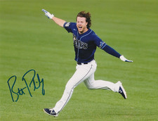 BRETT PHILLIPS  TAMPA  RAYS  ACTION SIGNED 8x10