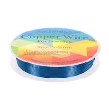 Jewelry Wire 13ft 22 Gauge Brass Craft Jewelry Wrapping Wire, Blue