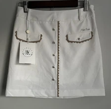 New Fair Liar White / Beige Embroidery / Pearl Tennis Golf Pickleball Skort M