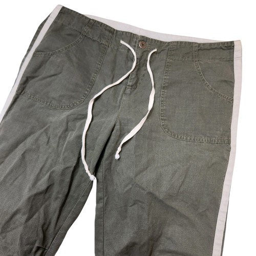 Vintage Y2K ILU donna taglia 7 30 pollici Pantaloni cargo verdi in vita con coulisse - Foto 5 di 15