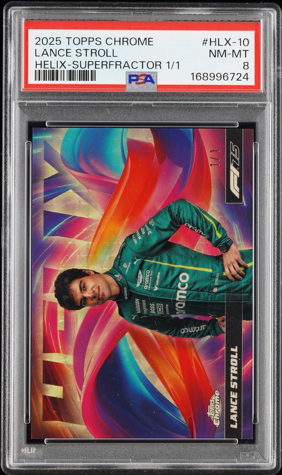 PSA 1/1! 2025 Topps Chrome Formula 1 #HLX-10 Lance Stroll Helix 1/1