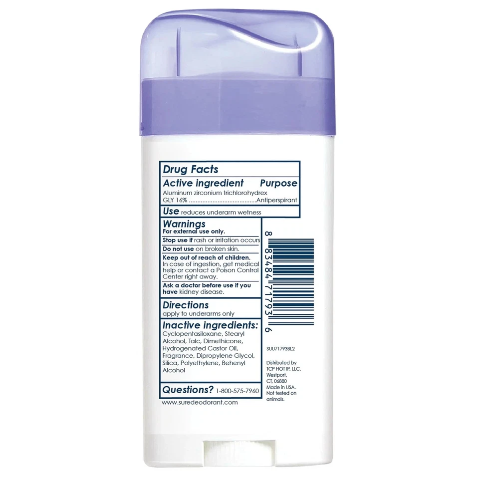 Sure Deodorant & Antiperspirant Original Solid Regular Scent 2.7 oz Pack of 6 - Image 2 of 3