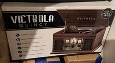 Victrola The Quincy 6-in-1 Bluetooth Record Player Turntable Mahogany
