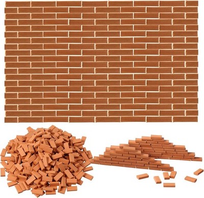 350 Pcs Mini Bricks for Landscaping Building Construction Wall Bricks Small