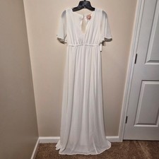 Show Me Your Mumu Small Emily Empire Maxi Dress White Short Sleeve