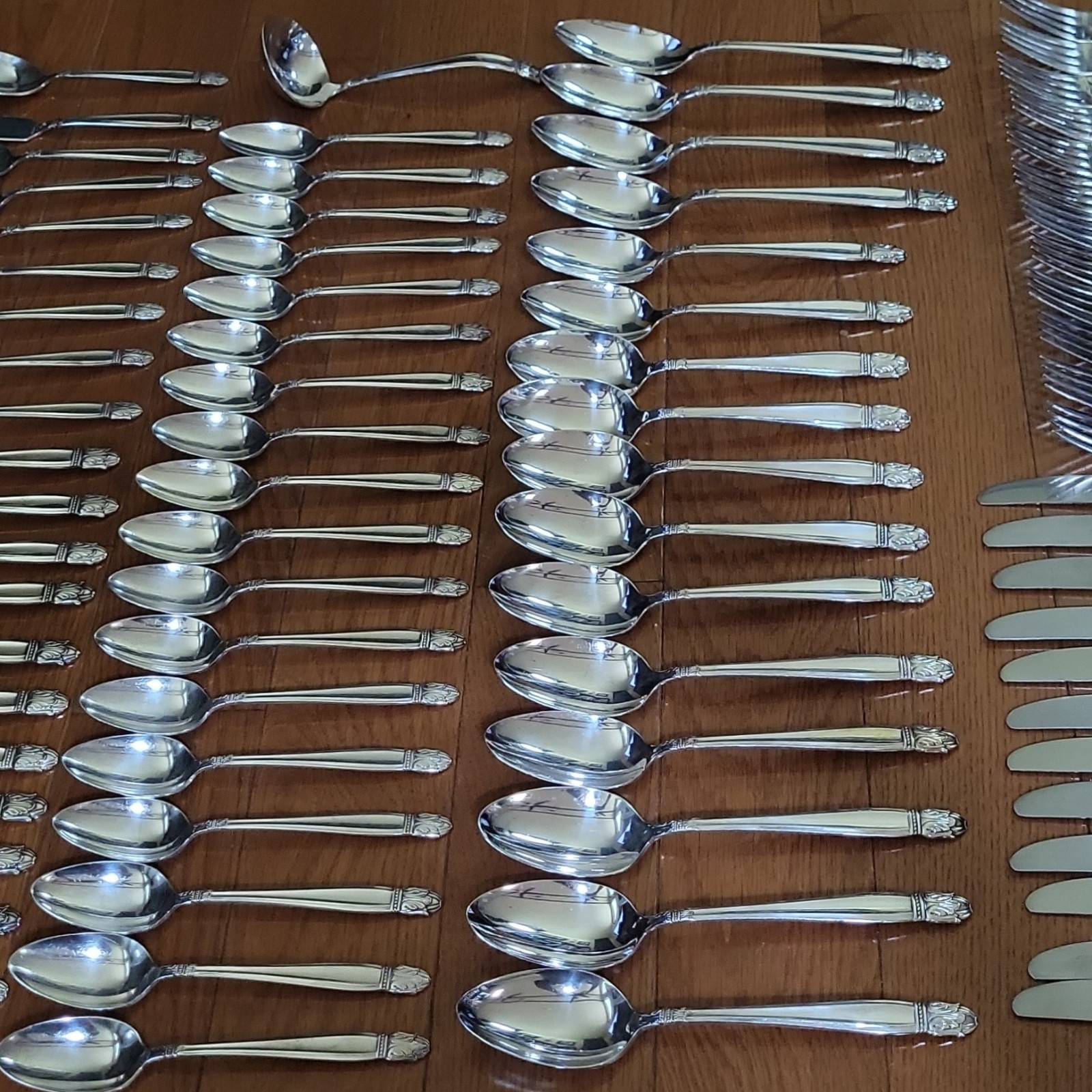 Service for 12 DANISH PRINCESS Silverplate Holmes & Edwards Flatware Set in Case