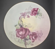 Vintage handpainted floral decorative plate from Bavaria signed Shapcott