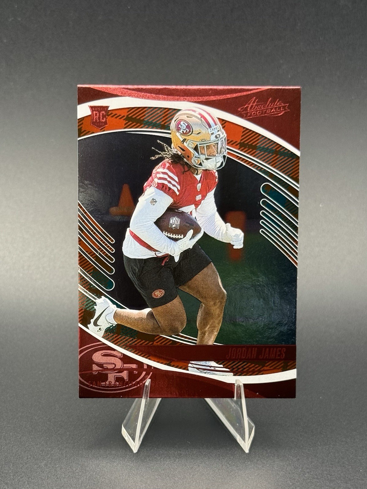 2025 Panini Absolute - Rookies Jordan James #144 Red and Green Plaid (RC)