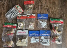 Vintage Lot Of 10 Christmas Ornaments Assorted Styles, Sizes, Materials