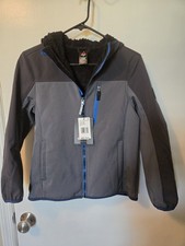 Gerry Boys M Falcon Softshell Jacket Iron Hooded Faux Fur Lined Full Zip NWT