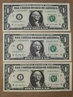 Consecutive Trio 2021 $1 Star Notes - Minneapolis- Rare 500k Run - Choice UNC — photo 1