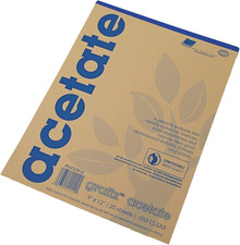 Acetate Pad, 9 X 12 Inches, Clear, 25 Sheets
