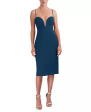 BCBGMAXAZRIA NWT Plunge Neck Spaghetti Strap Elegant Evening Cocktail Dress Size