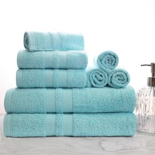 Juego de toallas de 8 piezas de algodón ultra suave de secado rápido sólido absorbente 500 GSM