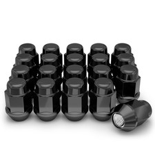 1707sbk20am Black Chrome M12x1.50 Bulge Acorn Lug Nut 20 Pack
