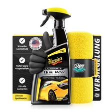 Meguiar's Ultimate Quik Wax 473ml Tuch Handschuhe | 3-teiliges Sprühwachs Set