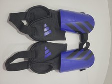 Adidas Juniors Royal Blue Black Shin Guards With Ankle Guard And Easy Closure M